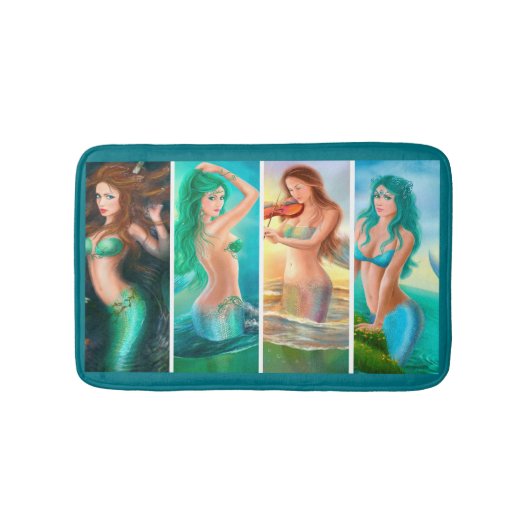 Tapis De Bain Belle Femme sirène collage (Devant)