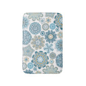 Tapis De Bain Belle Fleur Bleue Orné Motif Mandala (Devant (Vertical))