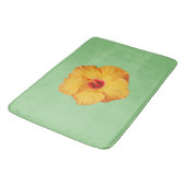 Tapis De Bain Belle fleur d'hibiscus orange (Angle)