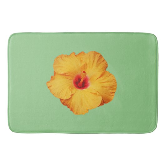Tapis De Bain Belle fleur d'hibiscus orange (Devant)