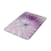 Tapis De Bain Belle Fleur rose moderne Fractal Art Abstrait (Angle)
