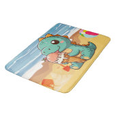 Tapis De Bain Belle glace manger dino à la plage (Angle)