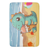 Tapis De Bain Belle glace manger dino à la plage (devant Vertical)