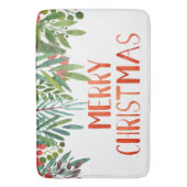 Tapis De Bain Belle "Joyeux Noël" Berry et Branches  (devant Vertical)