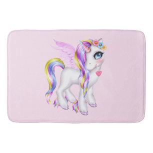 Tapis De Bain Belle licorne avec Rainbow Mane & Tail
