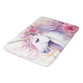 Tapis De Bain Belle licorne florale (Angle)