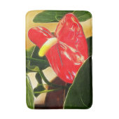 Tapis De Bain Belle photo rouge vif d'anthurium (Devant (Vertical))