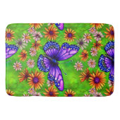 Tapis De Bain Belle prairie à papillon pourpre (Devant)