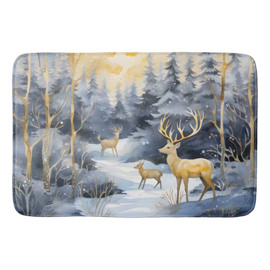 Tapis De Bain Belle scène Blue Winter Woods (Devant)