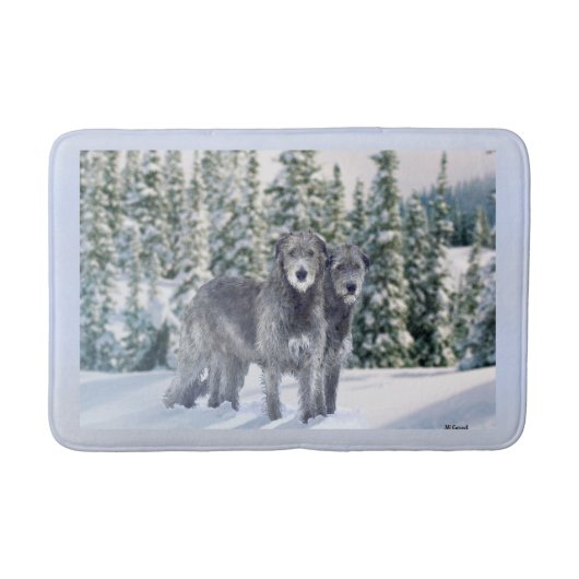 Tapis De Bain Belle scène de Wolfhound irlandais neige (Devant)