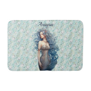 Tapis De Bain Belle sirène à ailes bleues
