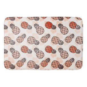 Tapis De Bain Belles ananas couleur orange