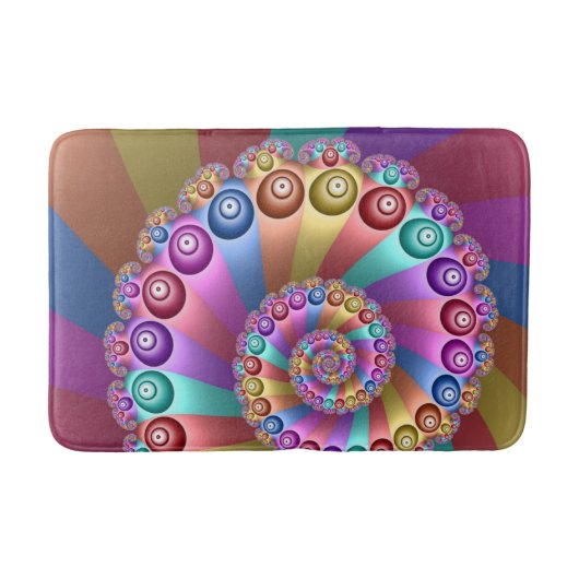 Tapis De Bain Belles couleurs arc-en-ciel Art fractal Abstrait (Devant)