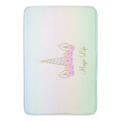 Tapis De Bain Belles Fleurs de Licorne & Étoiles (devant Vertical)
