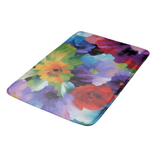 Tapis De Bain Belles Grandes Fleurs Peintes