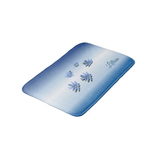 Tapis De Bain Belles Lys Bleus (Angle)