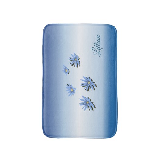 Tapis De Bain Belles Lys Bleus (Devant (Vertical))
