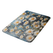 Tapis De Bain Belles marguerites sur arrière - plan bleu (Angle)
