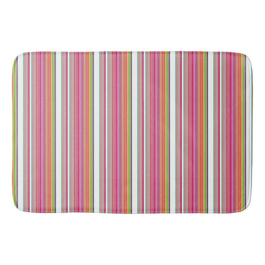 Tapis De Bain Belles rayures blanches colorées (Devant)