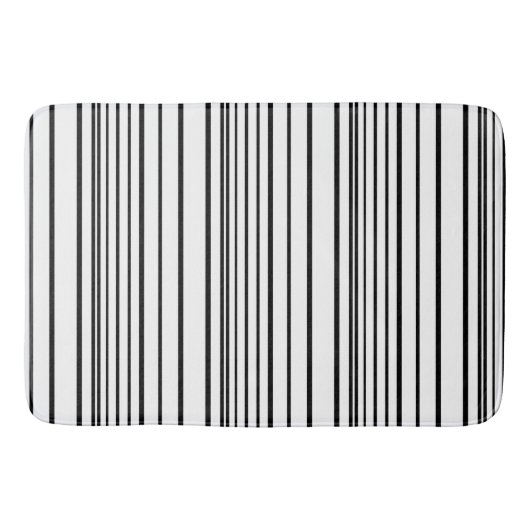 Tapis De Bain Belles rayures blanches noires (Devant)