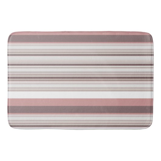 Tapis De Bain Belles rayures brunes blanches (Devant)