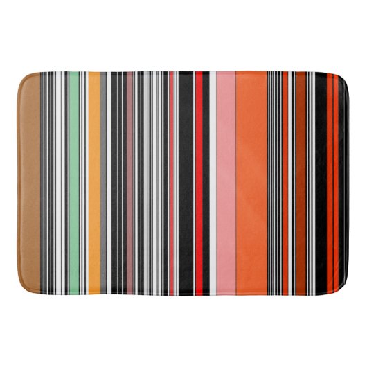 Tapis De Bain Belles rayures colorées (Devant)