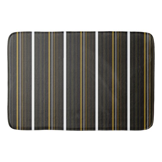 Tapis De Bain Belles rayures jaunes noirs (Devant)