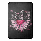 Tapis De Bain Béni Par Dieu - Aimé Par Jésus Tournesol Rose (devant Vertical)