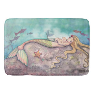 Tapis De Bain Berceuse de sirène Illustration d'art fantastique