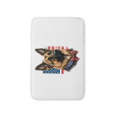 Tapis De Bain Berger allemand avec drapeau américain (Devant (Vertical))