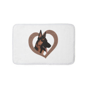 Tapis De Bain Berger allemand avec le coeur en forme de mot art