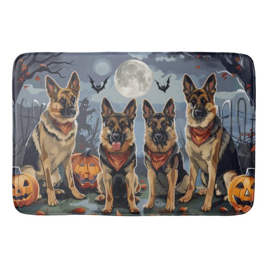 Tapis De Bain Berger allemand Halloween Éffrayant (Devant)