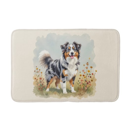 Tapis De Bain Berger Australien Merle Queue Longue (Devant)
