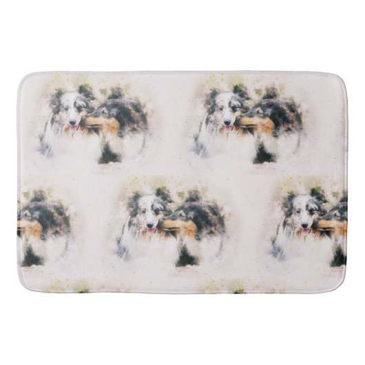 Tapis De Bain Berger des Shetland/Colley à poil long (Devant)