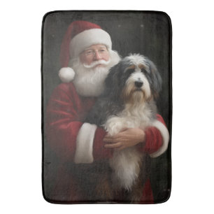 Tapis De Bain Bernedoodle avec Noël Festif du Père Noël