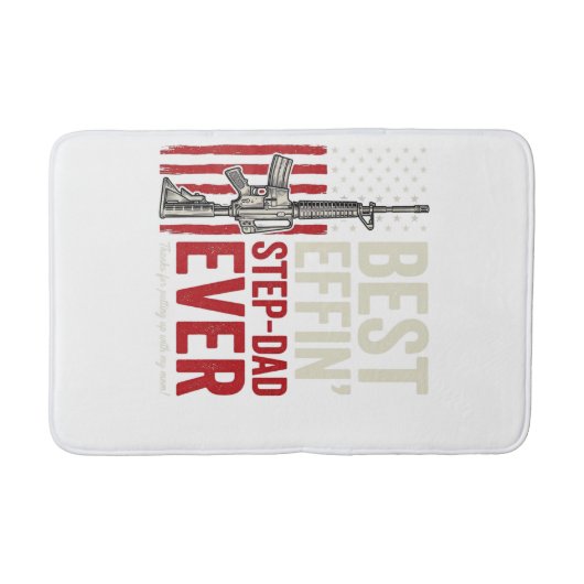 Tapis De Bain Best Effin Step-Dad Ever Patriotic Vintage Vector_ (Devant)