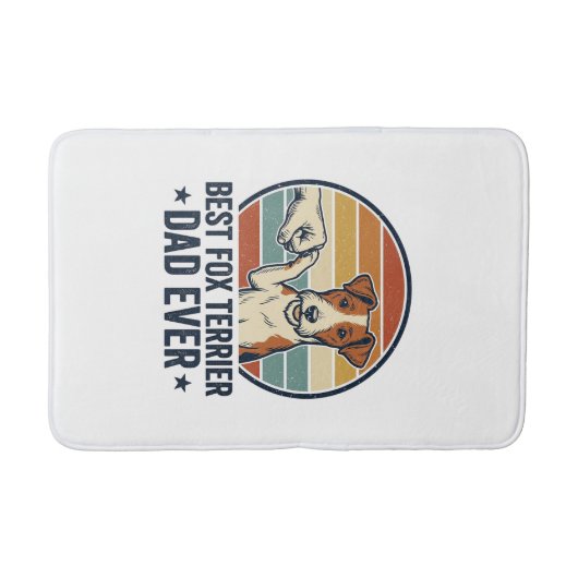 Tapis De Bain Best Fox Terrier Dad Ever Vintage Dog Lover Shirt_ (Devant)