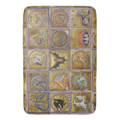 TAPIS DE BAIN BESTIAIRE MÉDIÉVAL, ANIMAUX FANTASTIQUES, ROUGE D' (devant Vertical)