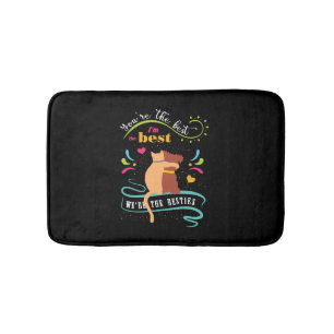 Tapis De Bain Besties Cat et Chien Drôle Citation