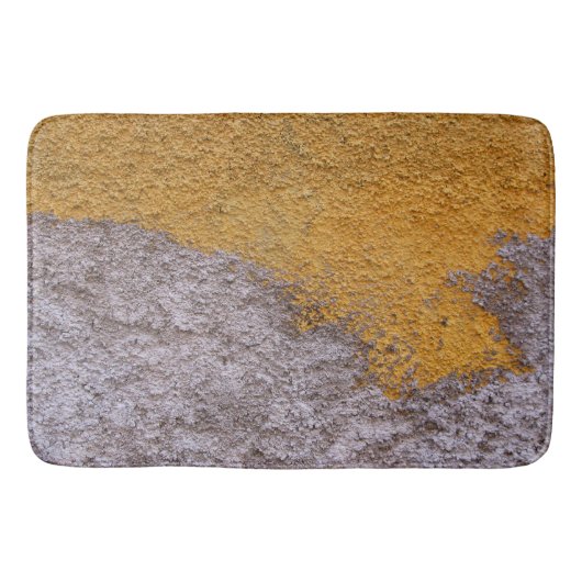 Tapis De Bain Béton brut rugueux Construction Mur gris jaune (Devant)
