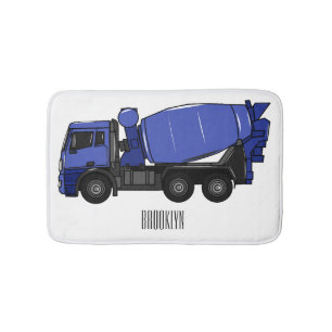 Tapis De Bain Béton mélange camion de transport caricature