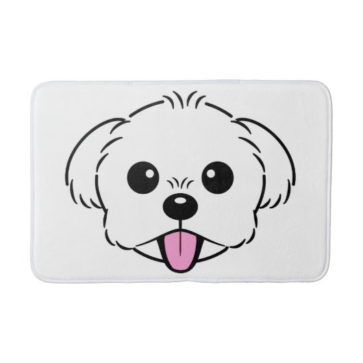 Tapis De Bain Bichon blanc mignon Frise Chien Stick Sortie (Devant)