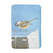 Tapis De Bain Bickadee sur la peinture d'alimentation - Oiseaux (Devant (Vertical))