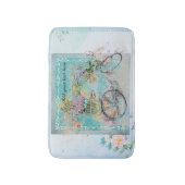 Tapis De Bain Bicycle with flower baskets on blue burlap (Devant (Vertical))