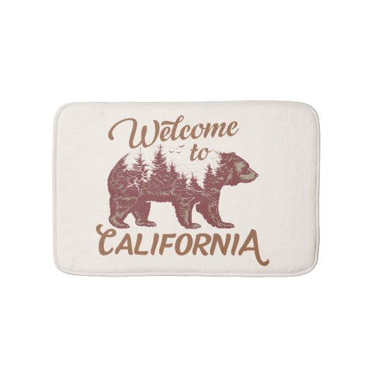 Tapis De Bain Bienvenue à California Bear Forest (Devant)