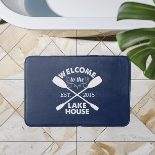 Tapis De Bain Bienvenue à Lake House Pagaies de canoë rustique