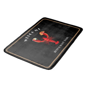 Tapis De Bain bienvenue Lobster sushi fruits de mer Marché nom p