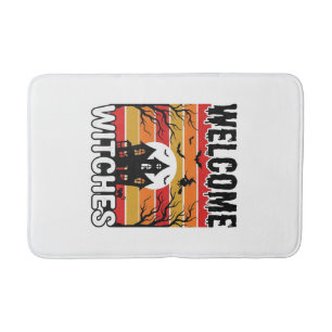 Tapis De Bain Bienvenue sorcières design de gravure Halloween vi
