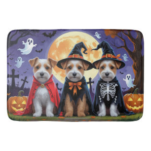 Tapis De Bain Biewer Terrier Chiens Citrouille Halloween Funny