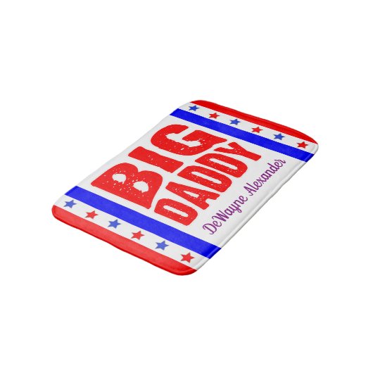 Tapis De Bain Big Daddy Stars and Stripes avec votre nom (Angle)